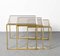 Mid-Century Italian Modern Chrome and Brass Smoked Glass Nesting Tables, 1970s, Set of 3, Image 6