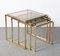 Mid-Century Italian Modern Chrome and Brass Smoked Glass Nesting Tables, 1970s, Set of 3 4