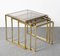 Mid-Century Italian Modern Chrome and Brass Smoked Glass Nesting Tables, 1970s, Set of 3, Image 4