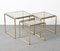 Mid-Century Italian Modern Chrome and Brass Smoked Glass Nesting Tables, 1970s, Set of 3 7