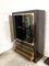 Mid-Century Italian Dark Brown Lacquered Wood and Brass Cabinet, 1980s, Image 8