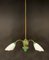 Lampe à Suspension en Métal Émaillé Vert, Laiton et Verre Opalin de Stilnovo, Italie, 1950s 10