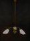 Italian Green Enamel Metal, Brass and Opal Glass Pendant Light from Stilnovo, 1950s 6