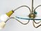 Italienische Mid-Century Deckenlampe aus emailliertem Messing, 1950er 18