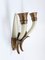 Italian Ivory White Blown Murano Glass & Coppered Brass Sconces, 1940s, Set of 2 3