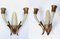 Italian Ivory White Blown Murano Glass & Coppered Brass Sconces, 1940s, Set of 2 2