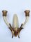 Italian Ivory White Blown Murano Glass & Coppered Brass Sconces, 1940s, Set of 2 10