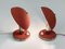 Lampade da tavolo Bauhaus in metallo rosso e alluminio, anni '30, set di 2, Immagine 5