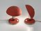 Lampade da tavolo Bauhaus in metallo rosso e alluminio, anni '30, set di 2, Immagine 2