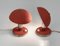 Tschechische Bauhaus Tischlampen aus rotem Metall & Aluminium, 1930er, 2er Set 2