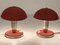 Tschechische Bauhaus Tischlampen aus rotem Metall & Aluminium, 1930er, 2er Set 9