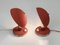 Tschechische Bauhaus Tischlampen aus rotem Metall & Aluminium, 1930er, 2er Set 11