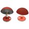 Czech Bauhaus Red Metal & Aluminium Table Lamps, 1930s, Set of 2 1