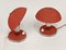 Tschechische Bauhaus Tischlampen aus rotem Metall & Aluminium, 1930er, 2er Set 4