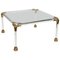 Mid-Century Italian Acrylic Glass & Brass Coffee Table, 1970s 1