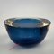 Italian Sommerso Amber Blue Murano Glass Ashtray or Bowl by Flavio Poli, 1960, Image 6