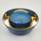 Italian Sommerso Amber Blue Murano Glass Ashtray or Bowl by Flavio Poli, 1960 2