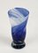 Hellblaue italienische Mid-Century Vase aus Muranoglas & Kristallglas von Gae Aulenti für Venini, 1960er 2
