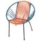 Mid-Century Italian Red & Blue Metal & Plastic Chair, 1950s, Image 1