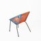 Mid-Century Italian Red & Blue Metal & Plastic Chair, 1950s 5