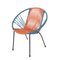 Mid-Century Italian Red & Blue Metal & Plastic Chair, 1950s 2