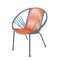 Mid-Century Italian Red & Blue Metal & Plastic Chair, 1950s, Image 2