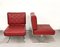 Red Faux Leather & Steel Armchairs by Hausmann for de Sede, 1950s, Set of 2 3