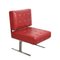 Rote Sessel aus Kunstleder & Stahl von Hausmann für de Sede, 1950er, 2er Set 4