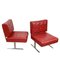 Red Faux Leather & Steel Armchairs by Hausmann for de Sede, 1950s, Set of 2 2