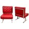 Red Faux Leather & Steel Armchairs by Hausmann for de Sede, 1950s, Set of 2 1