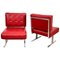 Red Faux Leather & Steel Armchairs by Hausmann for de Sede, 1950s, Set of 2, Image 1