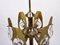 Mid-Century Italian Glass & Gilded Brass Chandelier by Oscar Torlasco, 1960s, Image 7