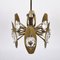 Mid-Century Italian Glass & Gilded Brass Chandelier by Oscar Torlasco, 1960s, Image 5