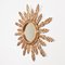 Mid-Century French Modern Gilded Wood Sunburst Wall Mirror, 1950s 5