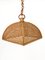 Mid-Century Italian French Riviera Rattan & Wicker Ceiling Light, 1960s, Image 6