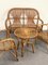 Mid-Century Italian Rattan & Bamboo Sofa, Armchairs & Coffee Table, 1960s, Set of 4, Image 4