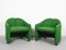 Grüne italienische Mid-Century Sessel mit Stoffbezug von Eugenio Gerli für Tecno, 1960er, 2er Set 2