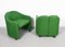 Grüne italienische Mid-Century Sessel mit Stoffbezug von Eugenio Gerli für Tecno, 1960er, 2er Set 5