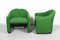 Grüne italienische Mid-Century Sessel mit Stoffbezug von Eugenio Gerli für Tecno, 1960er, 2er Set 8