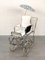 Mid-Century Italian Steel & White Fabric Baby Pram Stroller from Giordani, 1950s 4