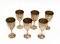 Mid-Century Italian Regency Solid Brass Chalices, 1980s, Set of 6 5