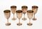 Calices Regency Mid-Century en Laiton Massif, Italie, 1980s, Set de 6 6