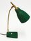 Verstellbare Mid-Century Tischlampe aus grünem Messing & Gusseisen von Gebrüder Cosack, 1950er 14