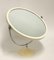 Mid-Century Italian Round Metal and White Plastic Table Mirror, Italy, 1980s 4