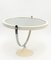 Mid-Century Italian Round Metal and White Plastic Table Mirror, Italy, 1980s 7