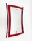 Mid-Century Italian Enameled Iron, Wood and Brass Wall Mirror by Cesare Lacca, 1950s 2