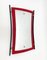 Mid-Century Italian Enameled Iron, Wood and Brass Wall Mirror by Cesare Lacca, 1950s, Image 2