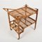 French Riviera Rectangular Bamboo and Rattan Trolley Bar Cart, France, 1960s 4