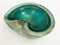 Mid-Century Italian Green and Gold Sommerso Bullicante Murano Glass Bowl, 1960 15
