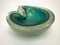 Mid-Century Italian Green and Gold Sommerso Bullicante Murano Glass Bowl, 1960, Image 14